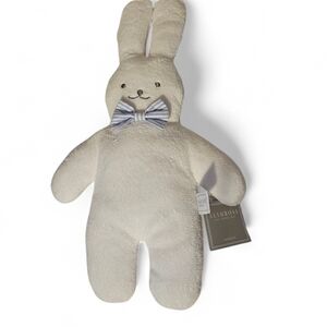 Cream Bunny Plush with Striped Bow Tie